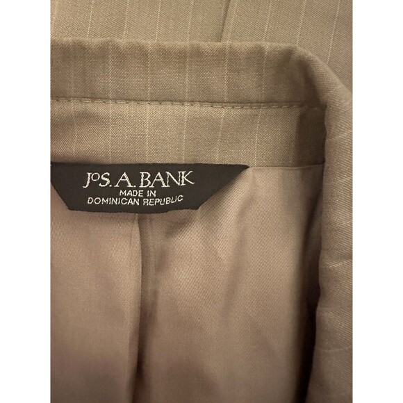 JOS A. Bank Beige Pinstripe Sport Blazer‎ Coat Men's SIZE 40R - Picture 4 of 11